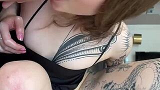 Backstage Blowjob During Anal Toys Solo with Hot Tattoo Teen POV