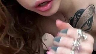 Backstage Blowjob During Anal Toys Solo with Hot Tattoo Teen POV