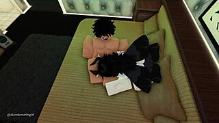 Cute Moth Girl Endures Rough Throat Fucking in Roblox <3