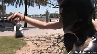 Blonde in Bondage Rocking Latex in Public, Damn! 😍