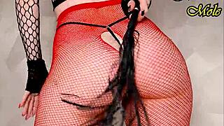 Hey, this hot milf in fishnets and lingerie whips up fun with her big ass before riding that monster cock hard!