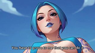 gangbanged hard on paradise island with futa joi action