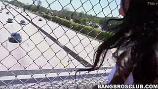 A sexy Latina was fucked by the beater in the open air