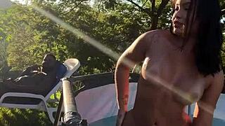 i watched that hot asian couple fucking outdoors with big black cock