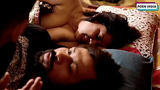 Two beautiful girls are having hot threesome sex with a guy in this steamy video