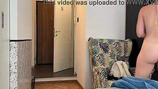 dropped my towel for the delivery man, total shock!