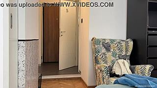 dropped my towel for the delivery man, total shock!