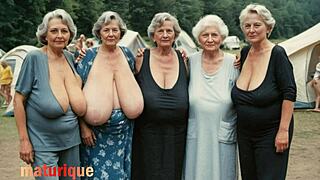 A nice woman in vintage underwear shows her boobs in front of the camera