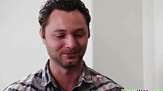 Sexy teen brunette masseuse Brad Sterling and Xxlayna Marie go fully naked for sensual nuru