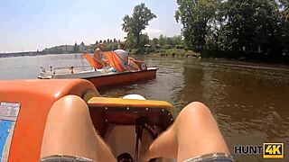 Hunt4k features gorgeous chick stripping and banging next to her husband