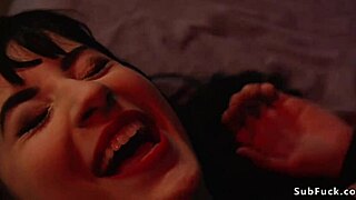 A hot babe gets fucked by two male ghosts in a steamy scene