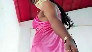 Indan sexy cd Lara D'Souza in pink satin nighty 3