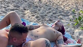 Beach sex with an Argentine slut, she swallowed my cock