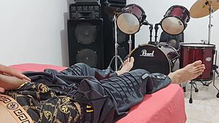 Tall Man Strokes His Monster Cock In Homemade Fetish Domination Session