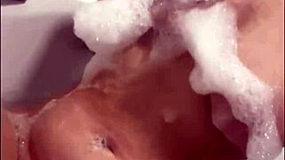 Horny British Coed Brunette Toys Herself To Orgasm In Shower, Squirting Pov