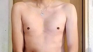 Skinny Chacal Caliente Masturbates His Monster Cock Solo