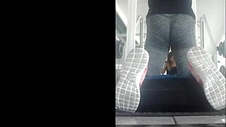 Skinny Mexican Teen Bent Over In The Gym Leggings