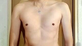 Skinny Chacal Caliente Masturbates His Monster Cock Solo