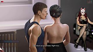 In Ms. Denvers Episode 64, Young Brunette Teacher Gets Cum On Her Boobs After Handjob From Old Mother-In-Law Outdoors!