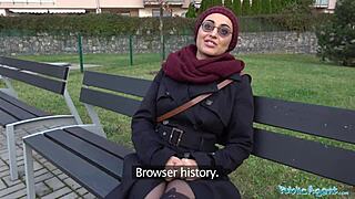 Afghan beauty pays to ride a massive cock in public