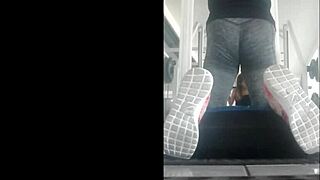 Skinny Mexican Teen Bent Over In The Gym Leggings