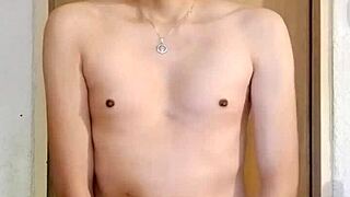 Skinny Chacal Caliente Masturbates His Monster Cock Solo