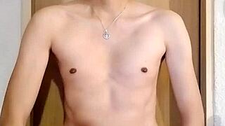 Skinny Chacal Caliente Masturbates His Monster Cock Solo