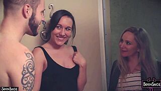 Lesbian babes Sinn Sage and Aiden Starr wear lingerie!