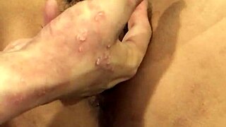 My teen girlfriend fingers her wet pussy while masturbating with me watching. 😍