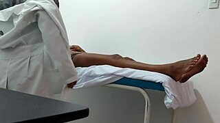 Doctor gives sensual massage to female patient in hospital