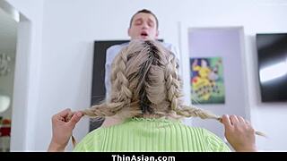 Petite Asian teen Sofia Su gets hard pounded