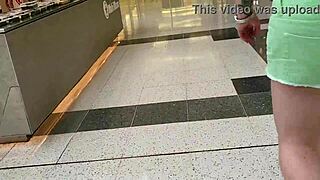 trashy kiwi slut shows pussy at mall and street