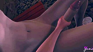 yaoi femboy otsuke masturbates and gets banged on porch in sissy video