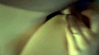 An amateur couple has fun for the first time in front of a camera