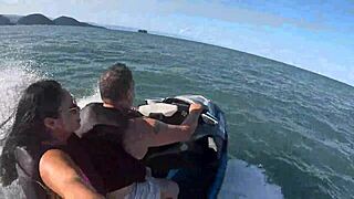 Jet Ski Madness on Guarujá Sea with Sexy Latina Teen