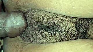 my cute girlfriend rides monster cock in cowgirl position, natural tits bouncing