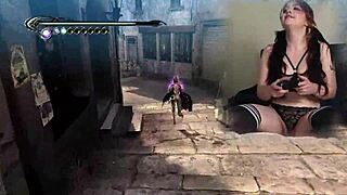 Come on, watch this sexy bimbo play Bayonetta with Lovense toys ep 3