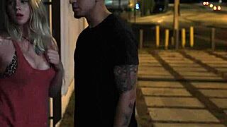 Stranded Teen Amateur Bent Over Outdoors.