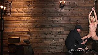 Big Booty Blonde Tied Up and Whipped Hard in Bondage Session