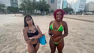 Met Two Hot Latina Teens at Copacabana Beach for Wild Amateur Action