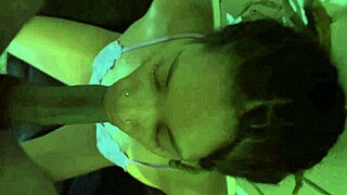 POV China gagging on huge dick with intense deepthroat action