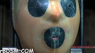 Masked Brunette Slave Punished Hard with BDSM Toys