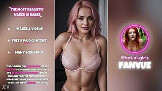 Hot AI-generated babes posing in lingerie collection