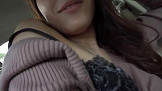 just caught this japanese mature milf on secret car video