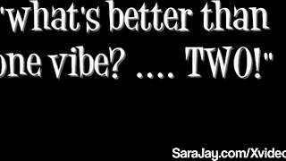 Sara Jay using toys for some intense self-pleasure.