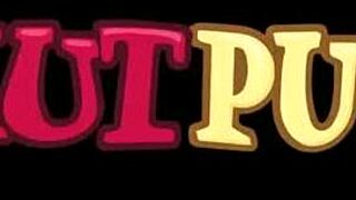 Cute redhead girl Jennifer Anderson sucks three cocks