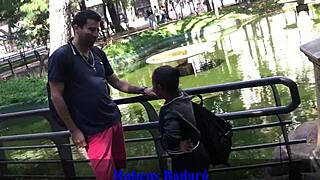 Thrust my cock hard in the little one's ass on the balcony? Full video on Red Sheer