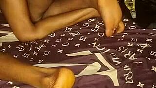 She bends over, wet pussy making me cum hard