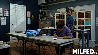 Hot Milf Teacher Drills Student with Monster Cock in Classroom After Cunnilingus