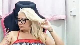 Blonde Amateur Shows Off In Hotel Room With Toys For Masturbation Fun.